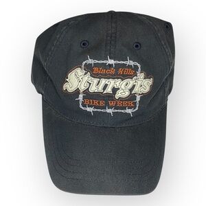 Harley Davidson Mens Baseball Cap Black Orange Sturgis Bike Week Embroidered